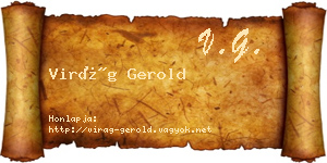 Virág Gerold névjegykártya
